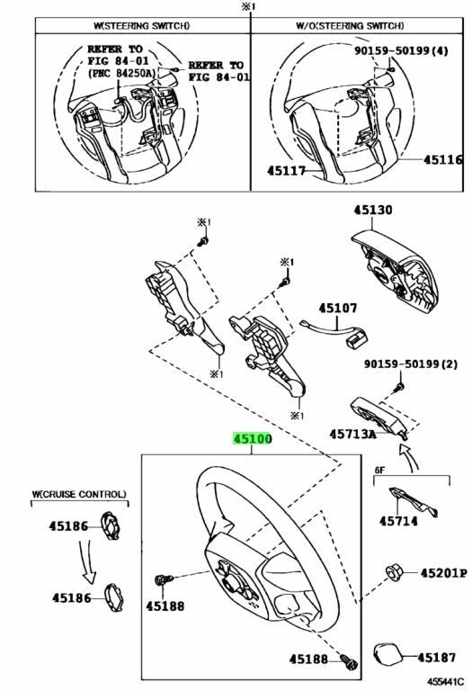Toyota Genuine 45100-60681-E1 Wheel Assy Steering 4510060681E1 OEM0