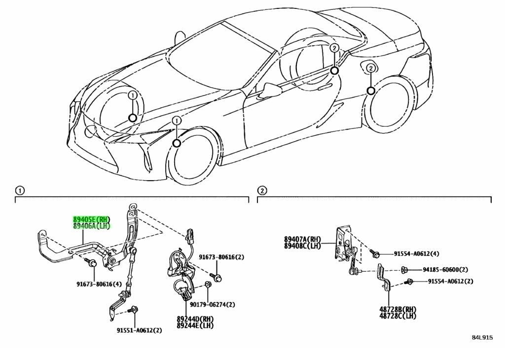 Genuine TOYOTA Lexus Front Height Control Sensor RH LH 89405-11010 89406-110100