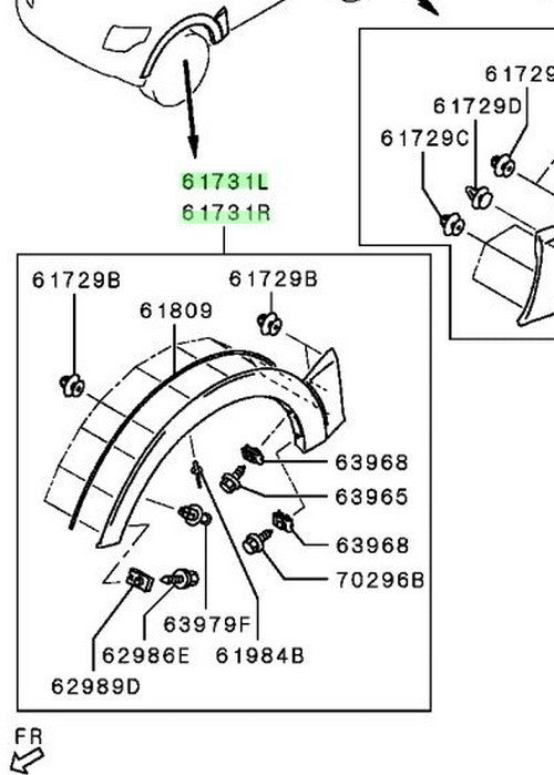 Genuine Mitsubishi Pajero Montero V88W OVERFENDER,FR L&R 7420A077HQ 7420A078HQ0