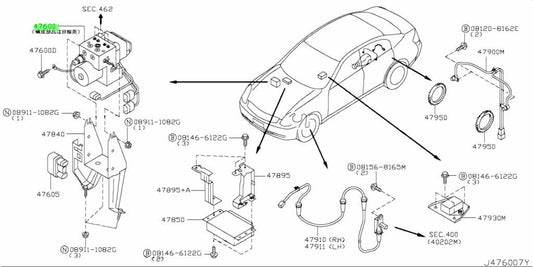 Genuine Nissan 350Z Z33 Skyline V35 ABS Pump Actuator 47600-AL700 OEM0