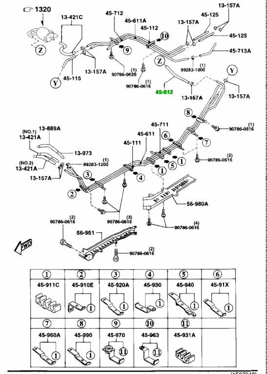 OEM MAZDA FUEL HOSE RX-7 FD3S 9935-90-8191