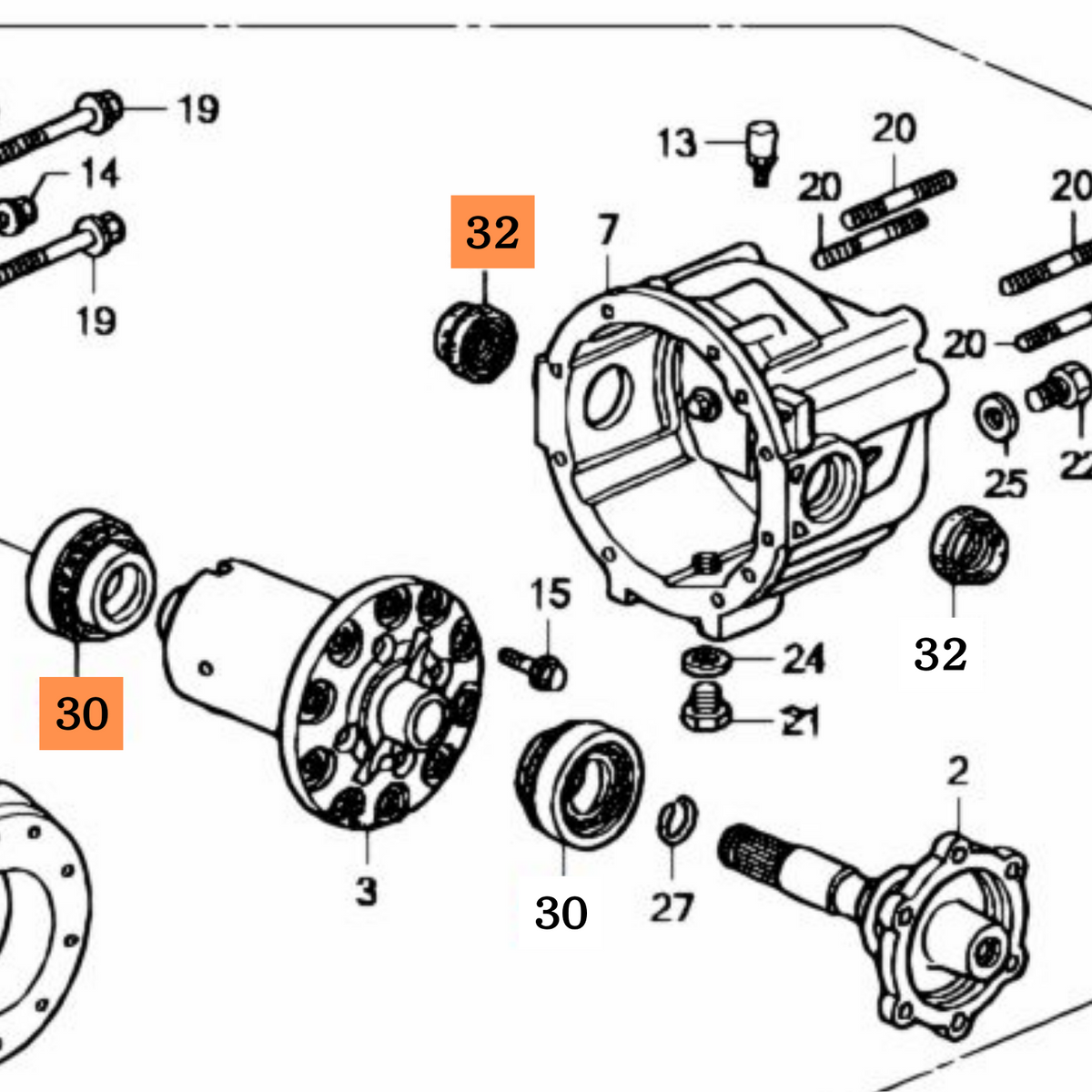 OEM Honda S2000 Differential Bearing & Oil Seal 91003-PCZ-003 91202-PCZ-0031