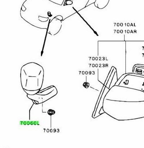 NEW Genuine Mitsubishi Front Under View Mirror LH OEM 7634A0151