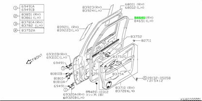 84641-80J00-000 Suzuki Weatherstrip,fr dr opng,r 8464180J00000, New Genuine OEM 1