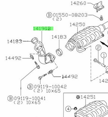 14190-66D00-000 Suzuki Pipe,exh no.1 1419066D00000, New Genuine OEM Part