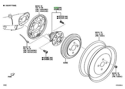 TOYOTA ALPHARD  HUB & BEARING ASSY REAR AXLE RH 42410-B1100 Genuine JDM1