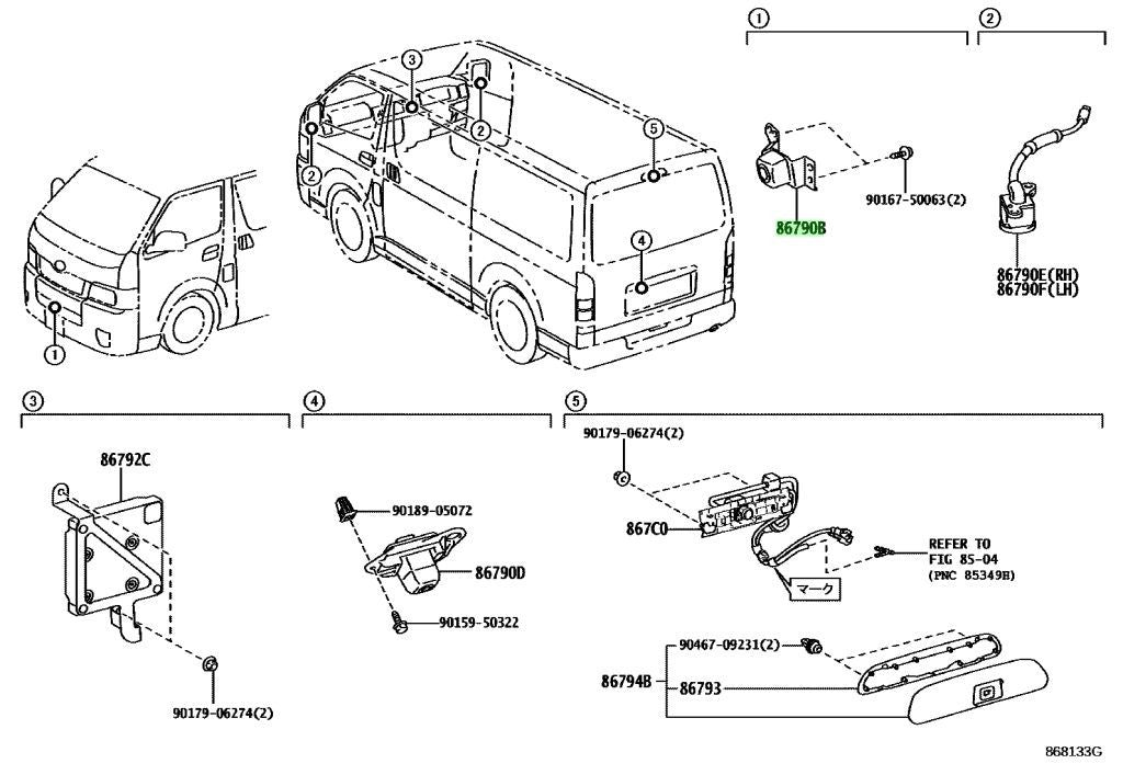 Genuine Toyota Hiace GDH201V Front View Camera OEM 86790-261301