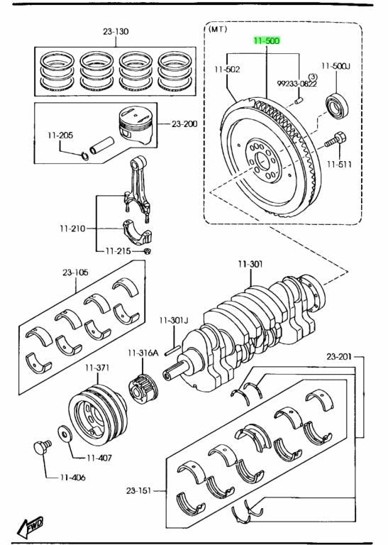 Genuine Mazda Engine Flywheel R201-11-500C0