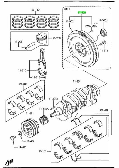 Genuine Mazda Engine Flywheel R201-11-500C0