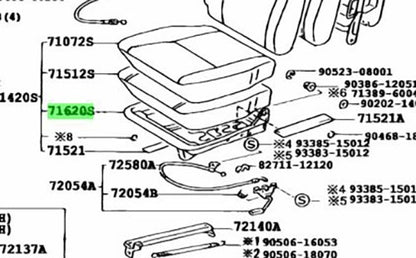 71620-60101 Toyota Spring assy, front seat cushion, lh(for separate type) 7162063