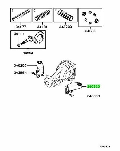 Genuine Mitsubishi Lancer Evo CT9A Rear Diff Support Bracket MR5800450