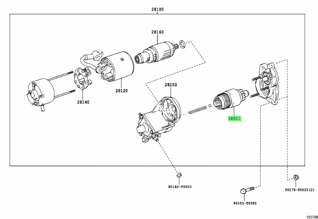OEM CLUTCH SUB-ASSY, STARTER Genuine Toyota HiAce Van 200 GDH206V 28011-300500