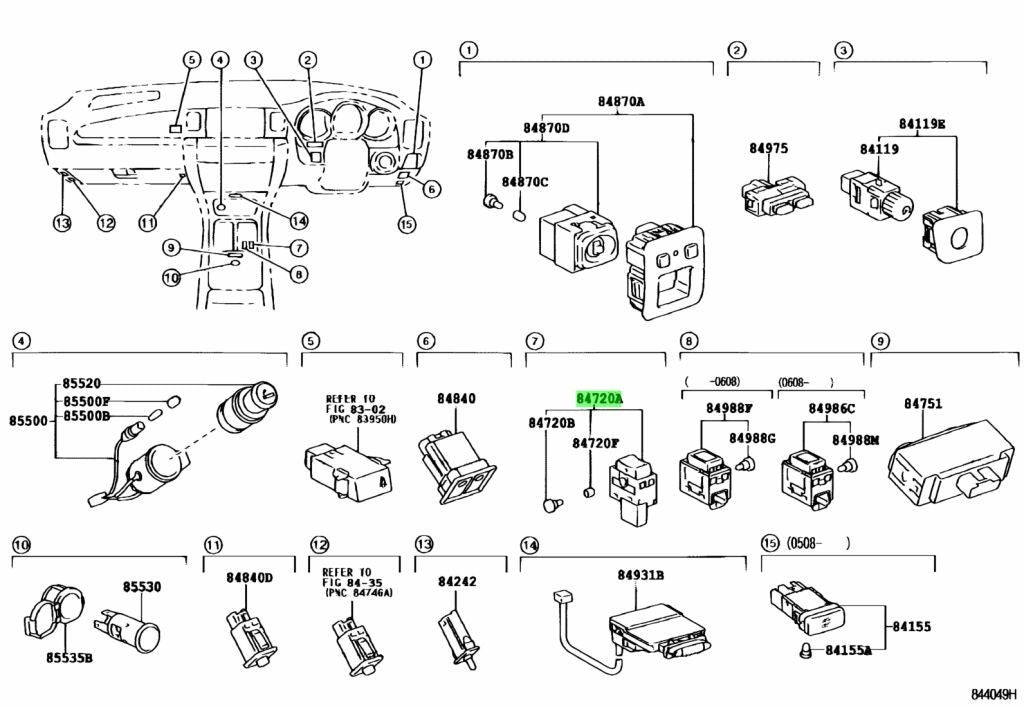 84720-30330 Toyota Switch assy, pattern select 8472030330, New Genuine OEM Part1