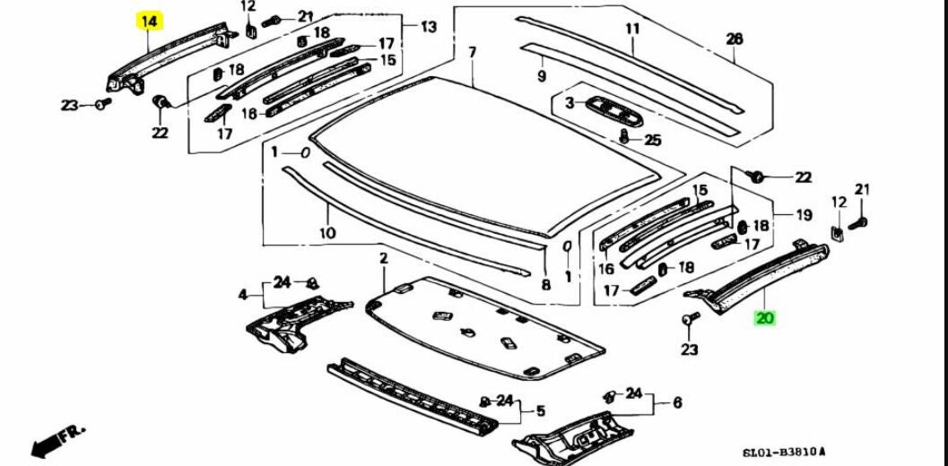 Honda Acura NSX Genuine NA1 NA2 Weather Strip Right Left Set Roof Side OEM Japan