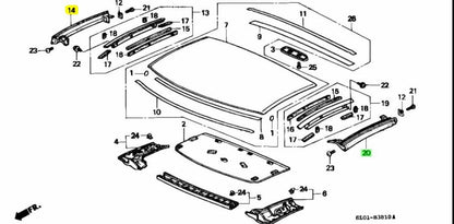 Honda Acura NSX Genuine NA1 NA2 Weather Strip Right Left Set Roof Side OEM Japan