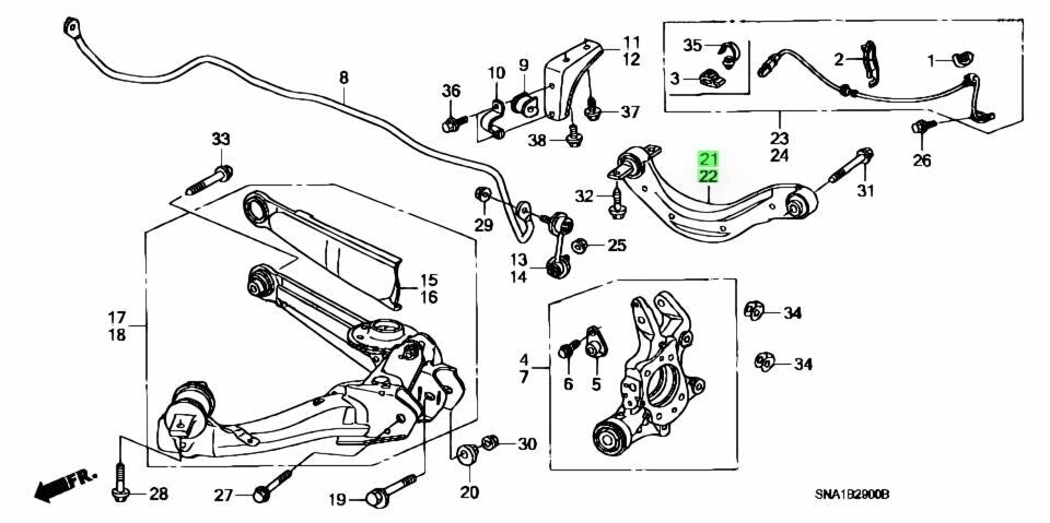 OEM REAR UPPER ARM HONDA CIVIC SNA(2006 - 2011) L＆R SET DBA-FD1