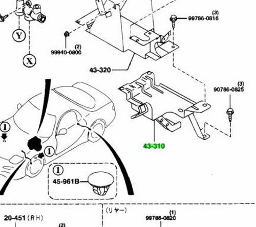 OEM MAZDA A.B.S. BRACKET NO 1 RX-7 FD3S F123-43-3101
