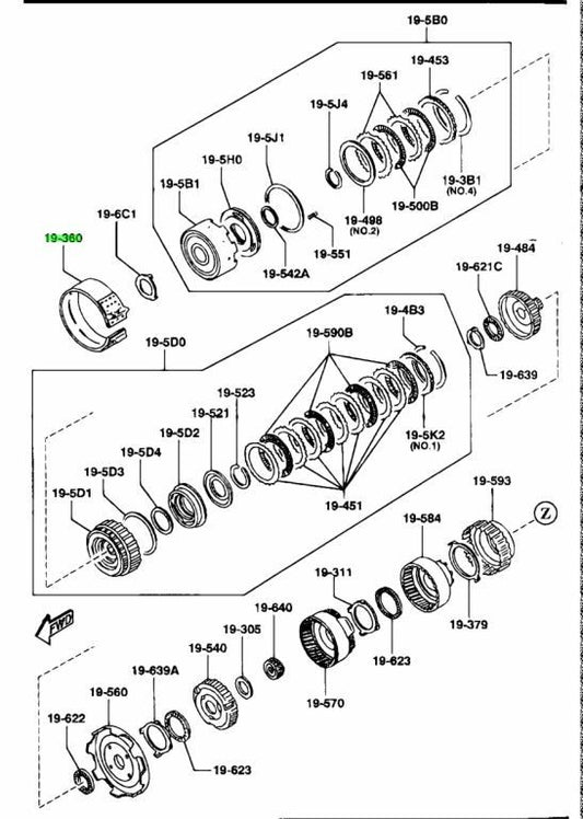 OEM Mazda RX-7 FD3S Eunos Cosmo JCES BV65-19-360 Brake Band Genuine AT0