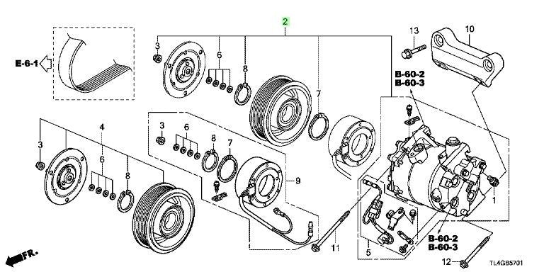 OEM COMPRESSOR COMP. Genuine Honda Accord 38810-RL5-A02