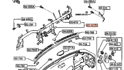 OEM MAZDA CRASH PAD MEMBER RX-7 FD3S F100-60-420B0