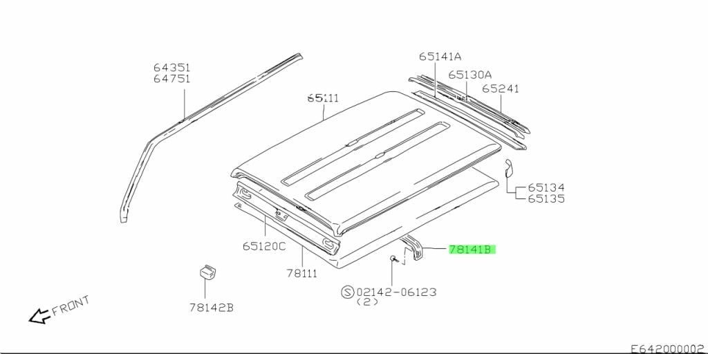 OEM Genuine Suzuki Jimny Samurai Roof Panel Reinforcement 78141-80102 78141801021