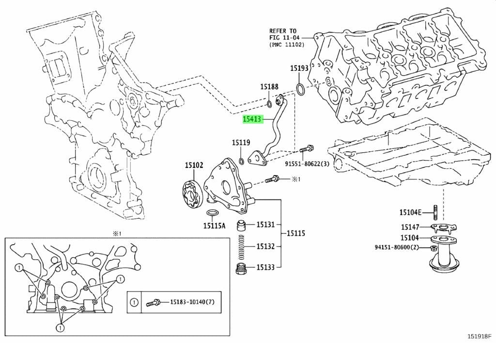 Genuine Toyota Oil Pump Outlet Pipe 15413-31020 1GR-FE 4Runner FJ Cruiser1