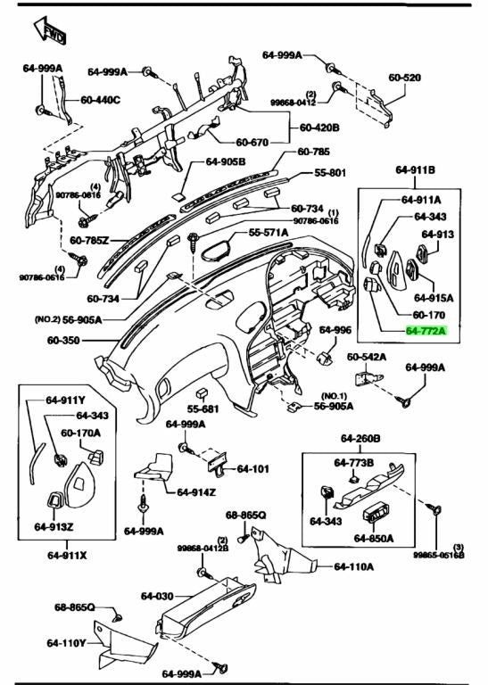 OEM MAZDA DUCT NO.2 RH RX-7 FD3S F100-64-7420