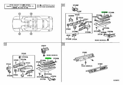 Genuine TOYOTA LEXUS FrontFloor No.3 Reinforcement RH LH 57427-48040 57428-480401