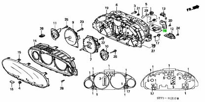 OEM Honda Integra DB8 DC2 SRS ABS Indicator Assembly 78190-ST7-N01 Genuine0