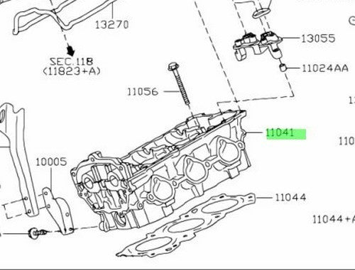 Genuine Nissan 350Z Z33 RH Right Cylinder Head Assembly 11040-JA10A OEM1
