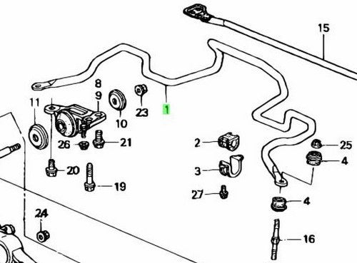 OEM Honda Civic EG Del Sol Front Stabilizer Bar 22mm 51300-SR3-N02 Genuine1