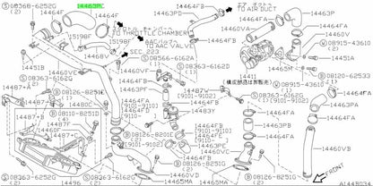 OEM HOSE, AIR INLET Genuine Nissan 180SX S13 KRPS13 SR20DET 14463-50F150