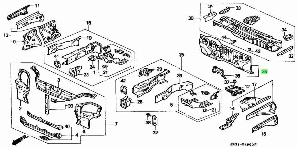 OEM Honda Civic EG EG6 EG8 EG9 61500-SR3-300ZZ Lower Dashboard Assembly Genuine0