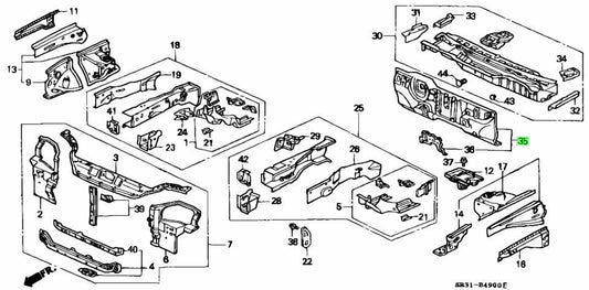 OEM Honda Civic EG EG6 EG8 EG9 61500-SR3-300ZZ Lower Dashboard Assembly Genuine0