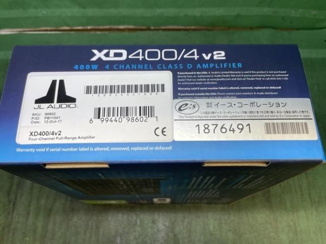 2JL Audio [JL-XD400/4V2] XDM Car and Marine Amplifier4 Channel Full-Range Amp V21