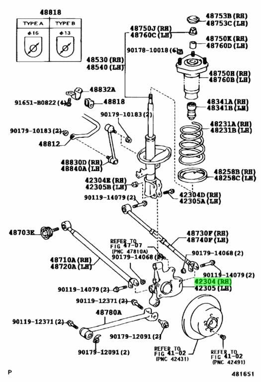 OEM Genuine Toyota CARRIER SUB-ASSY REAR AXLE RH Lexus  Harrier 42304-48021 NEW1