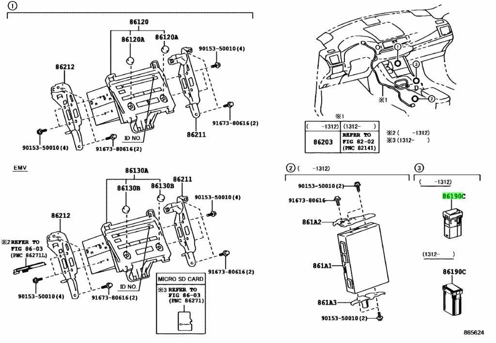 TOYOTA Lexus CT200H StereoJack No.1 Adapter Assembly AUX InputAudio 86190-76040