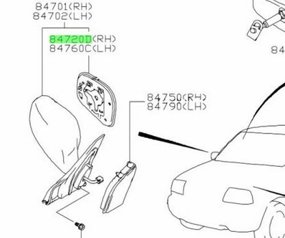 84720-65D00-000 Suzuki Mirror,out rr view,r 8472065D00000, New Genuine OEM Part1