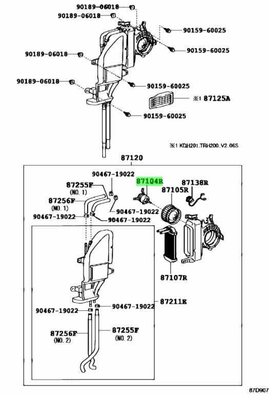 Genuine Toyota Regius Ace Rear Heater Blower Motor 87104-261301