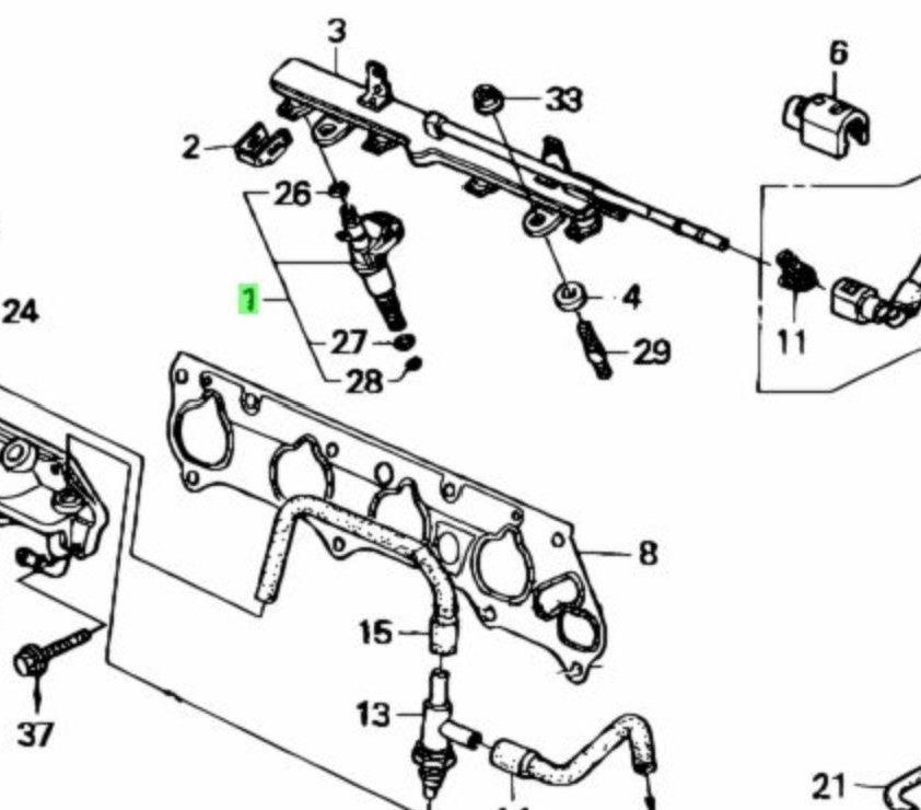 HONDA Genuine Accord Injector Assy 16450-RBB-003