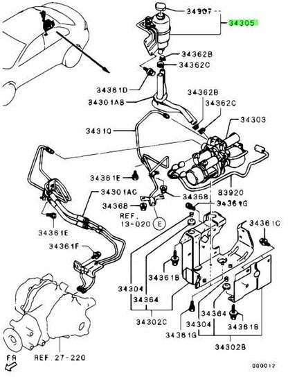 OEM Mitsubishi Lancer Evolution CZ4A RESERVOIR,DIFF CONTROL HYDRAULIC UNIT FLUID1
