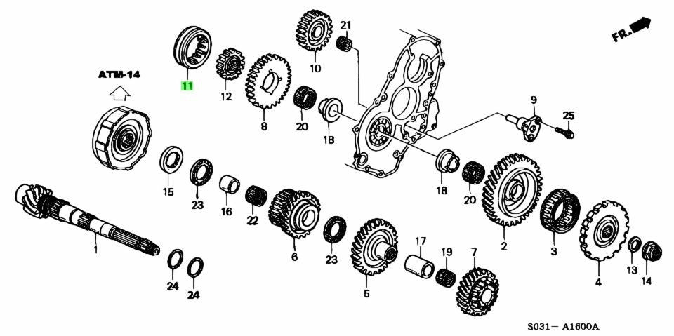 OEM HONDA REVERSE GEAR SELECTOR AT TRANSMISSION CIVIC INTEGRA 23565-PF4-L031