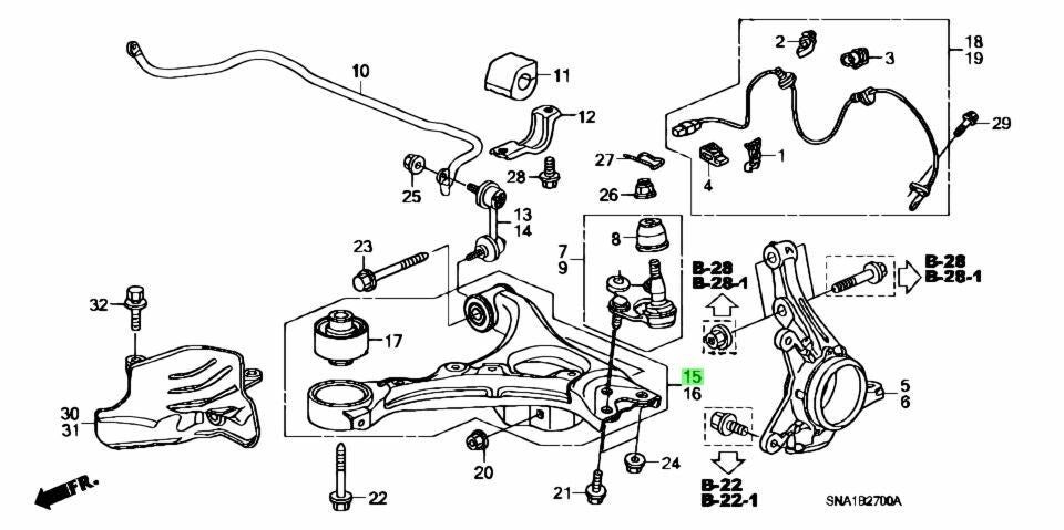 OEM HONDA ARM COMP., R. FR. LOWER Civic DAA-FD3 51350-SNA-951