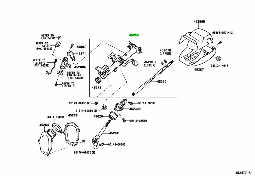 Genuine Toyota Highlander Kluger Steering Column Assy 45250-48020 ACU20 MCU200