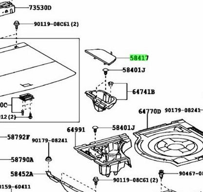 Genuine TOYOTA LEXUS RX270/350/450H Rear Floor Board No.3 Black 58417-48020-C21