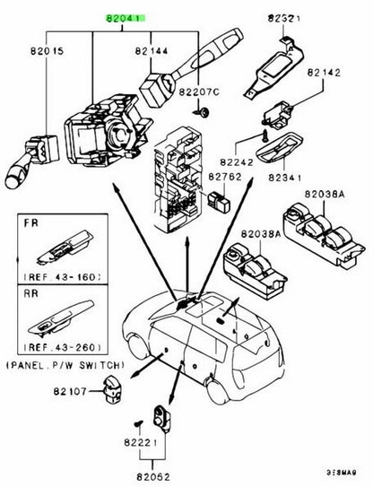 Genuine Mitsubishi Lancer Evo CT9A Column Combination Switch MR3295211
