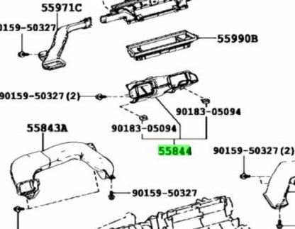 OEM Genuine TOYOTA Lexus Heater To Register Duct No.2 55844-53090 55844530901