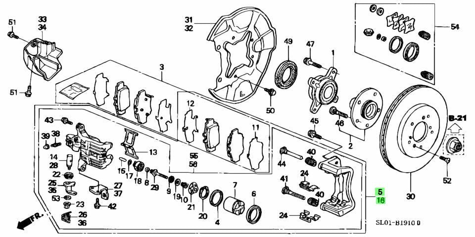 OEM CALIPER ASSY RR  (14CLP-15VN) R＆L SET Genuine Acura NSX 43230/43210-SL0-013