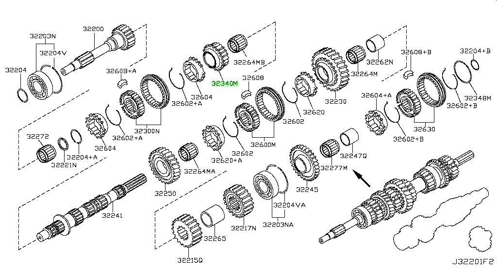 Genuine Nissan 370Z Z34 Infiniti G37 Q60 6MT 6th Gear 32340-CD40C OEM1