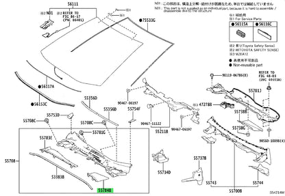 Genuine Toyota Corolla Cowl Top Ventilator Louver Center No.2 55784-12150 OEM1